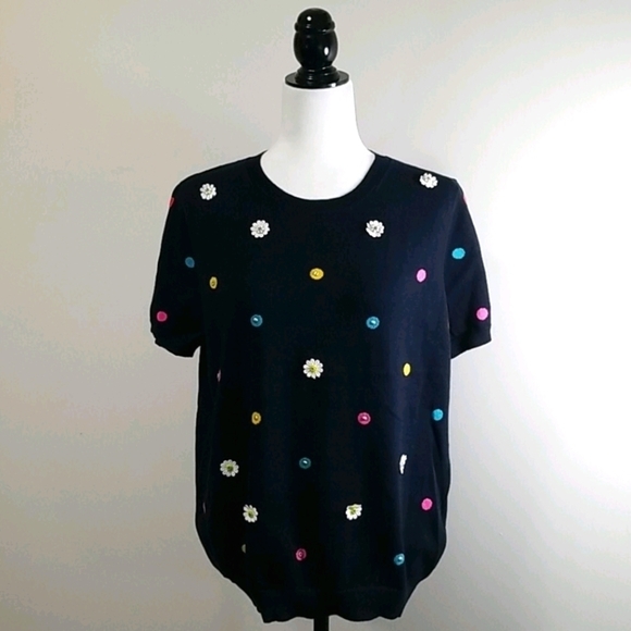 ***SOLD **** Leo & Ugo 100% Cotton Knit Polka dot Sweater Size 10 US - Picture 5 of 6